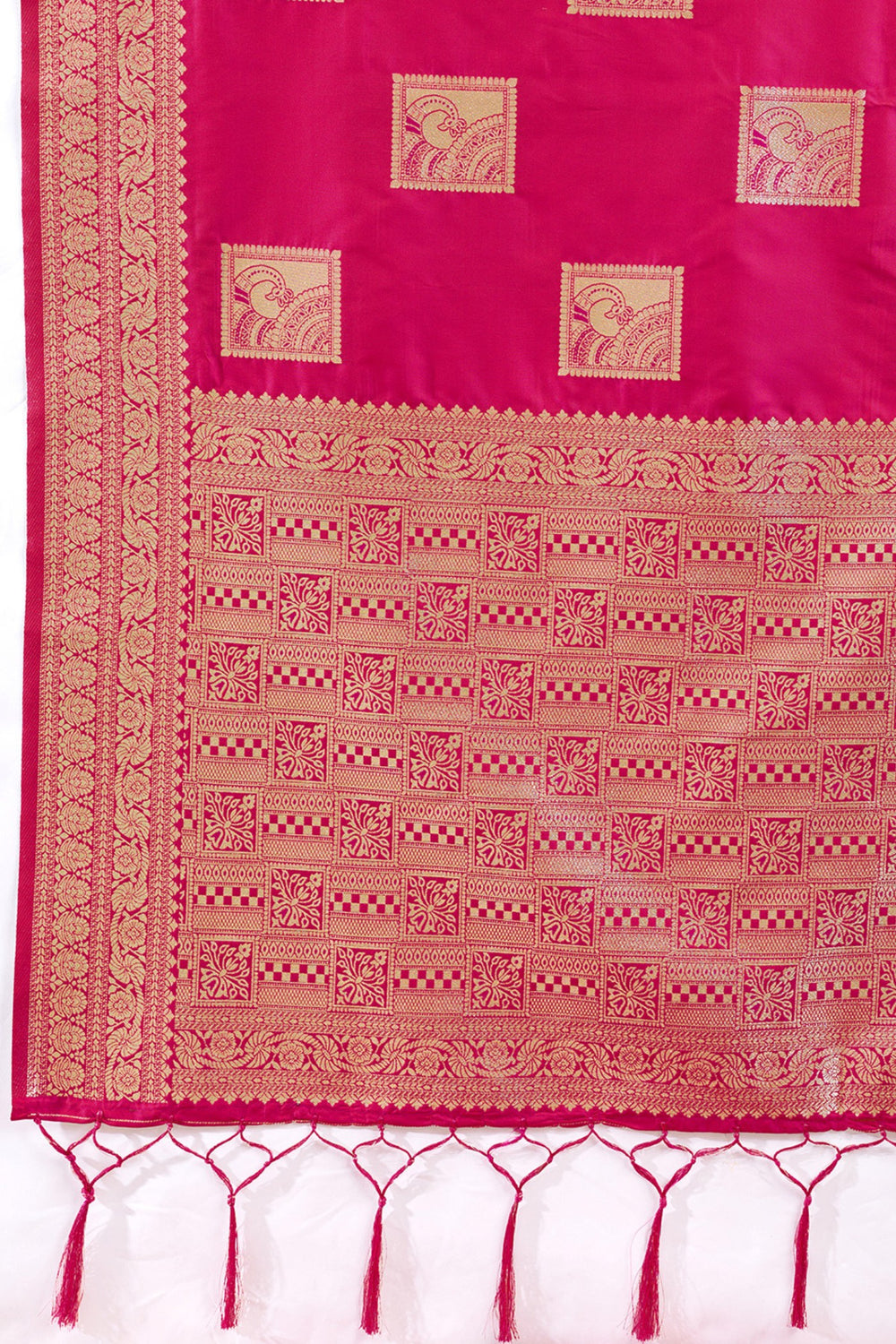 Rani Pink Banarasi Silk Saree