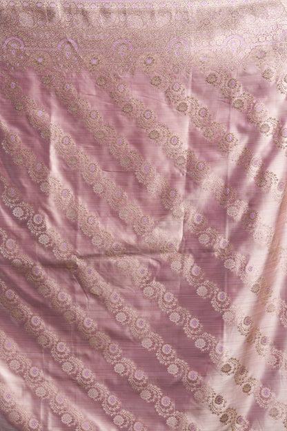 AARINYA Rose Pink Banarasi Silk Saree